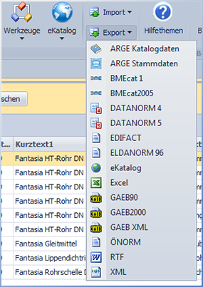 Export-Formate